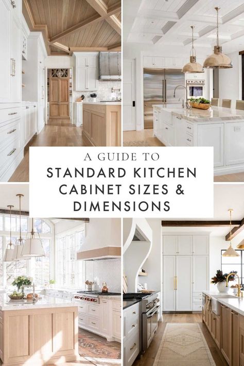 A simple guide to standard kitchen cabinet sizes and dimensions, with dream kitchen ideas & designer kitchen inspiration for your kitchen remodel Standard Cabinet Dimensions, Kitchen Drawer Measurements, Cabinet Sizes Standard, Kitchen Spacing Measurements, 12 Inch Wide Cabinets In Kitchen, Standard Cabinet Sizes, 48 Inch Kitchen Cabinets, How To Choose Kitchen Cabinets, How To Plan Kitchen Cabinets