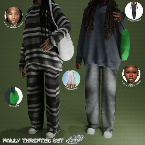 FULLY THRIFTED SET | Patreon Sims 4 Cc Infant Glasses, Sims 4 Urban Infant Hair Cc, Sims 4 Ebonix Hair, Sims 4 Urban Female Clothes, Earthy Sims 4 Cc Clothes, Sims 4 Cc Clothes Female Urban Free, Sims 4 T Shirt Cc, Black Sims 4 Cc Clothes Women, Sims 4 Stud Cc