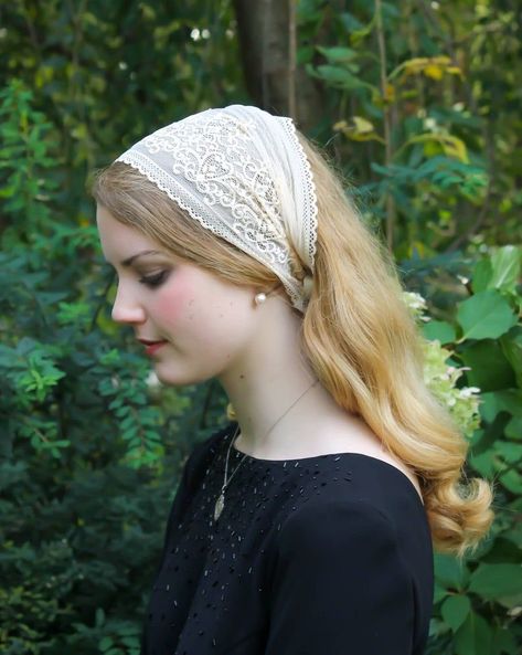 Head Coverings, Head Wrap Styles, Lily Chee, Chapel Veil, Lace Headband, Hair Cover, Lace Headbands, Wide Headband, Tie Styles