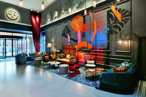 42 Best Quirky London Hotels You Need to Stay At [2023] Hyderabad Airport, Moxy Hotel, European Hotel, Lounge Interiors, Game Zone, Hotel Lounge, White Desk, Liverpool Street, Hotel Interior Design