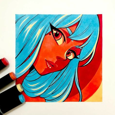 Coloring Markers Drawing, Alcohol Marker People Drawings, Easy Alcohol Marker Art, Pro Marker Art, Alcohol Markers Art Ideas Easy, Alcohol Marker Art Easy, Alcohol Based Markers Art Ideas, Twin Markers Drawing, Copic Marker Art Easy