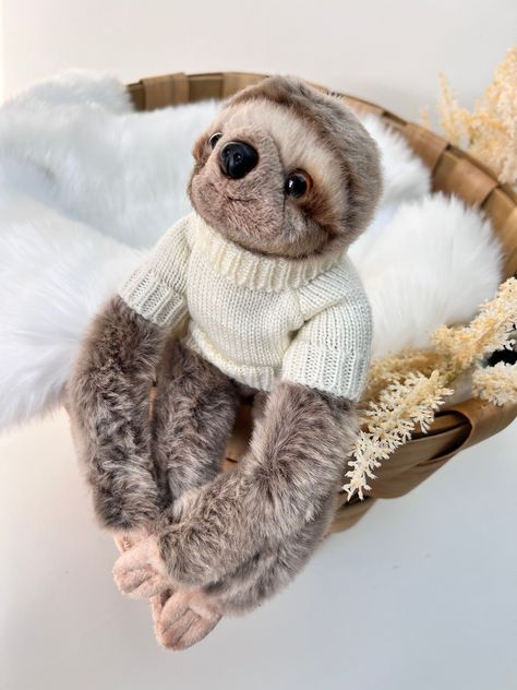 Personalized sloth, hanging sloth soft toy, sloth gift, custom embroidered sloth, sloth teddy, cute sloth, cuddly sloth by KiddioShop on Etsy Sloth Teddy, Teddy Cute, Sloth Hanging, Sloth Gift, Embroidered Gifts, Cute Sloth, Personalized Gifts For Kids, Personalised Baby, Cute Animal Photos