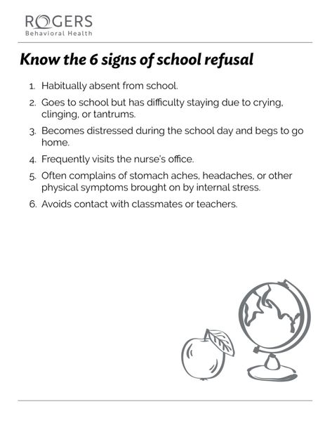 School Refusal Interventions, School Avoidance, Absent From School, School Refusal, Elementary School Counselor, Student Attendance, Teaching Social Skills, Nurse Office, Smart Parenting