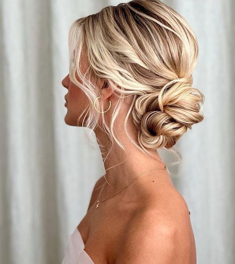 48 Wedding Updo Hairstyles Fit for a Queen: Crowning Glory - 160grams Front Bridal Updo, Bridesmaid Hair Low Updo, Effortless Updo Wedding, Low Updo Wedding Hair Braid, Middle Part Bridal Updo, Updos Bridesmaid Hair, Bridesmaid Updo Blonde, Bridesmaid Updo Front View, Up Do Front View