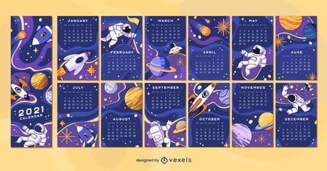 Space Calendar, German Advent Calendar, Chinese New Year Calendar, Calendar Design Inspiration, Pagan Calendar, Fruit Art Drawings, Calendar Themes, Calendar Examples, Vector Graphics Illustrations