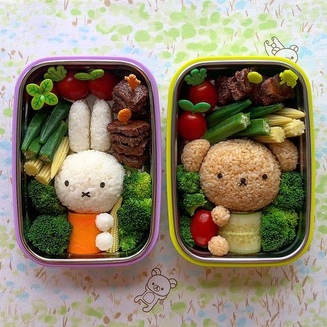 Have you seen these cute lunches on Instagram? Find out all about bento boxes here: Ceramic Lunch Box Bento, Cute Bento Box Lunch Ideas, Cute Japanese Bento Boxes, Aesthetic Lunchbox Ideas, Bento Box Sandwiches, Bento Boxes Cute, Stackable Bento Box Lunch Ideas, Cute Lunches For Kids, Bento Box Vegan