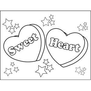 Sweet Heart Candy Hearts Printable Coloring Page, free to download and print. Two candy hearts say Printable Valentines Coloring Pages, Hearts Printable, Free Adult Coloring Printables, Baby Coloring Pages, Baby Candy, Swear Word Coloring Book, Valentines Day Coloring Page, Valentine Coloring Pages, Heart Coloring Pages