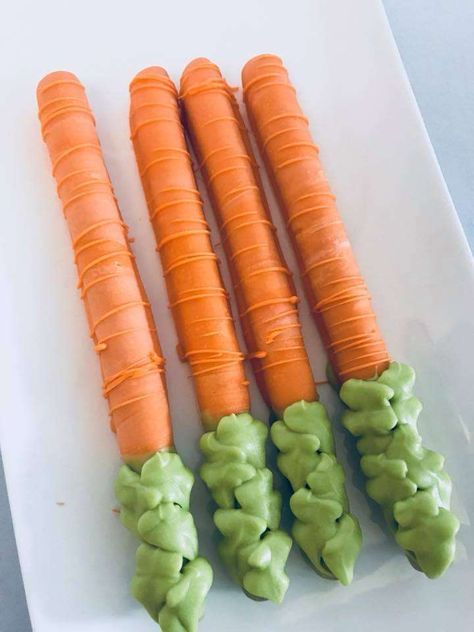 Check out the fun carrot chocolate covered pretzels at this Peter Rabbit Birthday Party!! See more party ideas and share yours at CatchMyParty.com #babyshower #peterrabbit Peter Rabbit Treat Table, Peter Rabbit Desserts, Peter Rabbit Dessert Table, Carrot Party, Peter Rabbit Birthday Party, Rabbit Birthday Party, Rabbit Theme, Bunny Birthday Party, Chocolate Covered Pretzel Rods