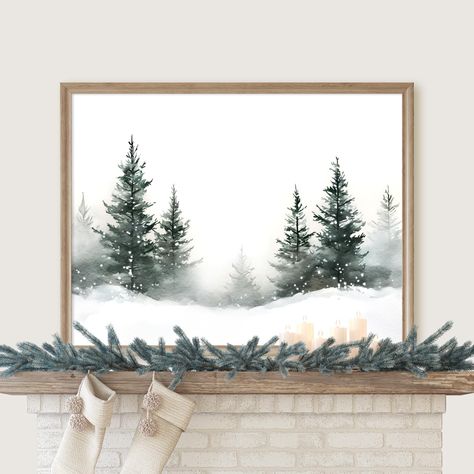 Winter Print, Winter Trees Printable Wall Art, Winter Forest Watercolour Painting, Winter landscape, Winter Wall Art, Snowy Pine Tree Art Scandinavian Art for minimal modern Nordic Christmas neutral decor. Great wall decor for any home. ⫸ PLEASE READ THE DESCRIPTION CAREFULLY BEFORE PURCHASE ⫸This is an INSTANT DIGITAL DOWNLOAD file. No physical product will be shipped Once you've completed your purchase and payment is cleared- you can download the printable files immediately from your Etsy acco Winter Trees Painting, Trees Printable, Christmas Neutral, Winter Wald, Pine Tree Painting, Pine Tree Art, Wall Art Winter, Landscape Winter, Painting Winter