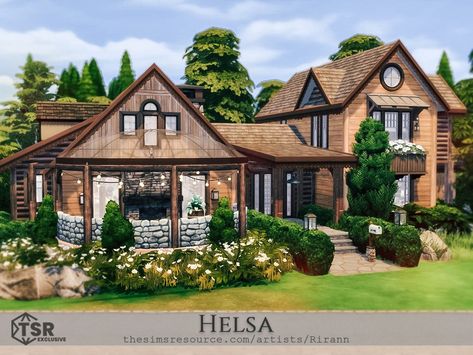 The Sims Resource - Helsa - No CC Sims 4 Cozy House, Sims 1, Sims 4 Houses, Sims 4 Build, Sims Resource, Hall Of Fame, Maxis Match, House Designs Exterior, Log Homes