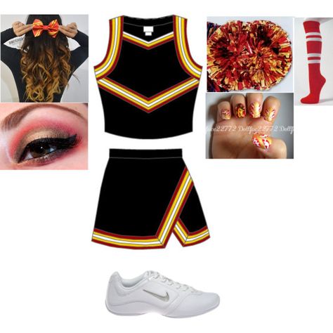 Gryffindor Cheerleader by haleymsl on Polyvore featuring NIKE Gryffindor Cheerleader, Cheerleaders Outfits, Harry Potter Houses Outfits, Gryffindor Outfit, Slytherin Clothes, Harry Potter Dress, Stile Harry Potter, Hogwarts Outfits, Cheerleader Costume