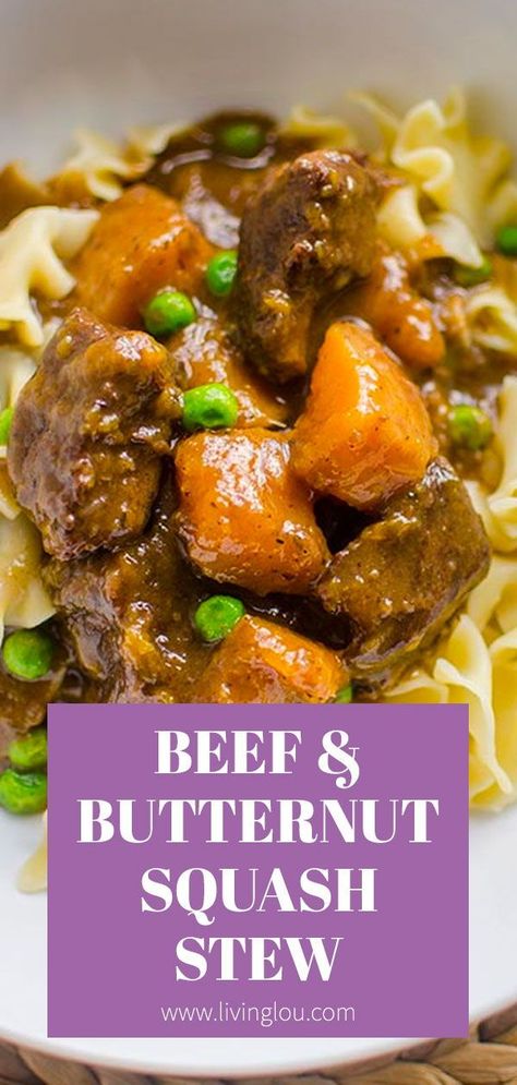 Butternut Squash Crockpot, Beef Butternut Squash, Beef And Butternut Squash, Wapf Recipes, Stewed Squash, Stewing Beef, Squash Stew, Butternut Squash Stew, Winter Stews