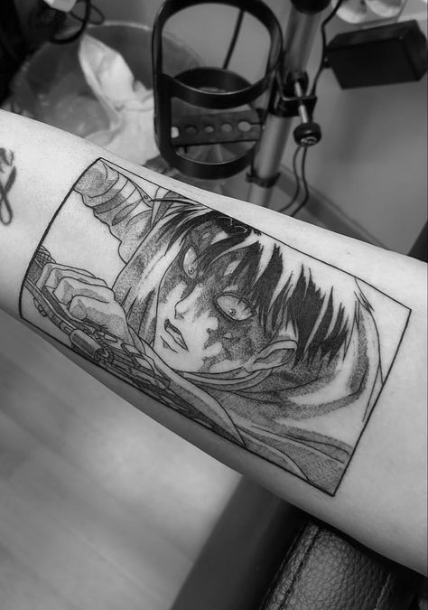 Aot Manga Tattoo, Levi Ackerman Eyes Tattoo, Aot Levi Tattoo, Levi Ackerman Tattoo Design, Old Tattoos Faded, Levi Ackerman Tattoo Ideas, Attack On Titan Tattoo Design, Levi Ackerman Tattoo, Attack On Titan Tattoo Ideas