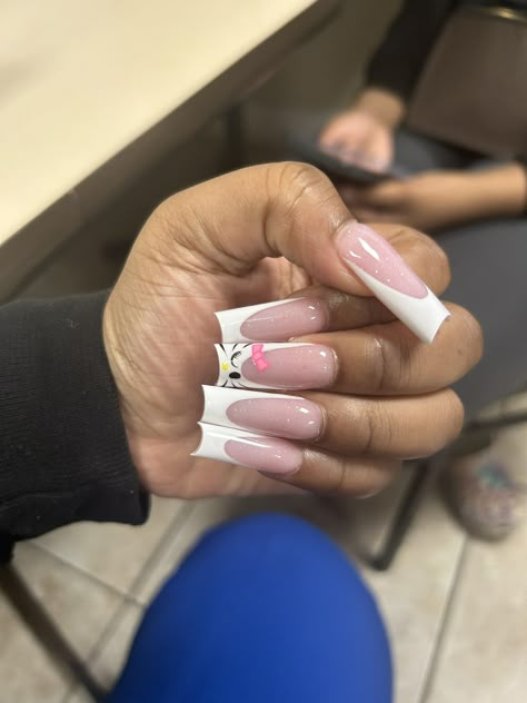 Basic Duck Nails, Sqaure Nails, Kitty Nails, Nail Board, Acrylic Toe Nails, Colored Acrylic Nails, French Tip Acrylic Nails, Hello Kitty Nails, Short Square Acrylic Nails