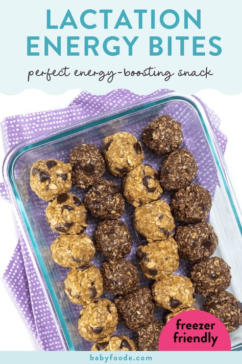 These quick and healthy Lactation Energy Bites are a perfect energy-boosting snack for expecting and postpartum mamas. They include ingredients that can help with milk supply, such as brewer’s yeast, flax seeds, and oats. Postpartum Energy Bites, Make Ahead Lactation Snacks, Postpartum Protein Snacks, Lactation Energy Bites, Freezer Lactation Bites, Oatmeal Lactation Balls, Postpartum Lactation Snacks, Postpartum Protein Balls, Lactation Balls Without Brewers Yeast