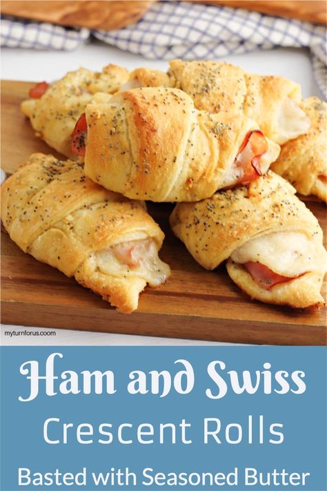 "These ham and cheese crescent rolls will melt in your mouth and leave you craving more! Quick and easy for a delicious snack or appetizer  Make delicious ham and cheese crescent rolls using Deli ham and Swiss cheese. These appetizers using crescent rolls are great for any party. #LeftoverHamRecipe #hamandcheese #CrescentRolllsAppetizers #EasterHamLeftovers #HamAndCheeseCrescentRolls #hamAndSwissCrescentRolls Ham Cheese Crescent, Ham And Cheese Rolls Ups, Hot Ham And Cheese Crescent Rolls, Cresent Roll Ham And Cheese Ring, Ham Cheese Bread Roll, Ham And Cheese On Crescent Rolls, Cresent Roll Ham And Cheese Sliders, Ham And Cheese Party Rolls, Pillsbury Crescent Ham And Cheese