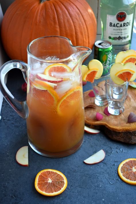 Apple Cider Rum Punch | The Nutritionist Reviews Flannel Friendsgiving, Apple Cider Rum Punch, Cider Rum Punch, Apple Cider Punch Recipes, Fall Apple Cider, Apple Cider Punch, Thanksgiving Punch, Spiked Apple Cider, Halloween Party Drinks