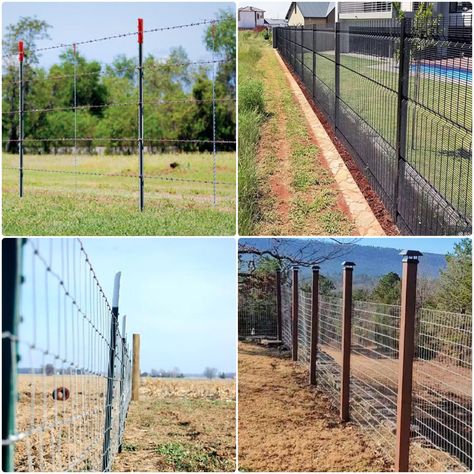 23 DIY Wire Fence Ideas: Learn How to Build a Wire Fence Diy Wire Fence, Fence With Wire, Wire Fence Ideas, Wire Fence Panels, Hog Wire Fence, Backyard Fencing, Welded Wire Fence, Barbed Wire Fencing, Mesh Fencing