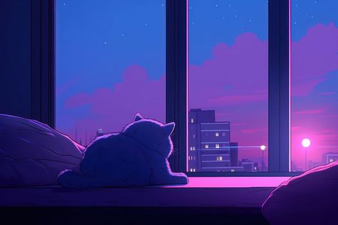 Neon Cafe, Sofa Aesthetic, Lofi Music, Window Architecture, Wallpaper Video, Cool Pixel Art, Cat Window, Cute Banners, Desktop Wallpaper Art