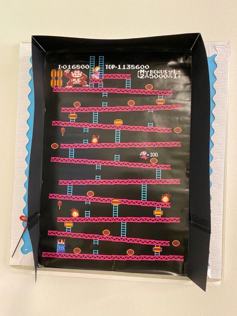 Donkey Kong Bulletin Board, Vacation Bible School Games, Bible School Games, Employee Appreciation Board, Bulletin Board, Donkey Kong, School Games, Employee Appreciation, Vacation Bible School