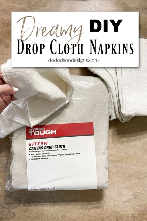 Drop Cloth Dye Diy, Making Linen Napkins, Diy Fabric Napkins No Sew, Drop Cloth Tablecloth Wedding, Diy Cloth Napkins No Sew, Making Cloth Napkins, Drop Cloth Napkins, Drop Cloth Tablecloth Diy, Diy Cloth Napkins Easy