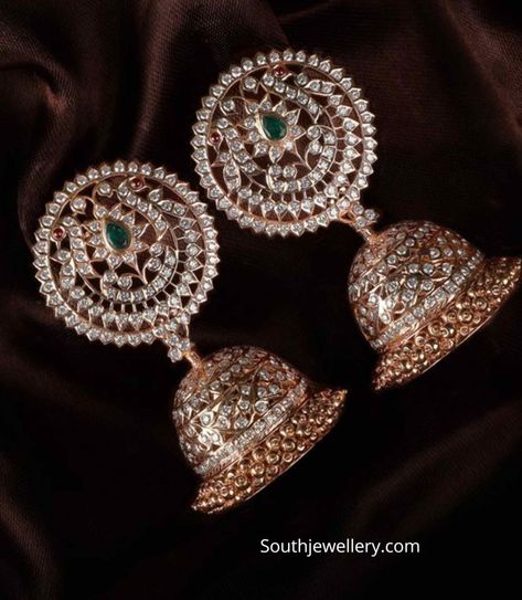 Museum Statues, Traditional Peacock, Diamond Earrings Indian, Diamond Jhumkas, Temple Jewellery Earrings, Gold Earrings Models, Diamond Pendants Designs, Indian Bridal Jewelry Sets, Antique Jewellery Designs