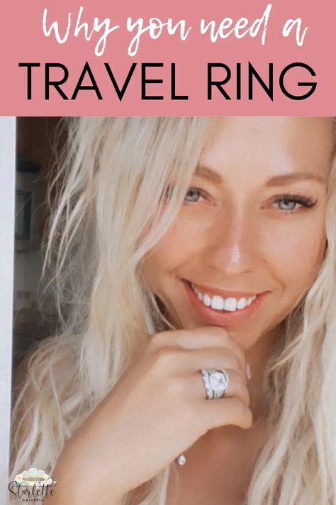 Why You Need a Travel Ring – StarletteGalleria.com Travel jewelry. Travel wedding ring. What is a travel ring? Avoiding loss and theft on vacation with a travel ring. Travel engagement ring. Replacement ring. Replacement engagement rings. Fake Engagement Rings For Travel, Best Fake Wedding Rings, Do Widows Wear Wedding Rings, Faux Engagement Ring, Fake Wedding Rings For Travel, Fake Wedding Ring, Travel Engagement Ring, Fake Diamond Rings That Look Real, Fake Wedding Rings