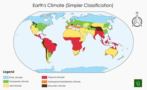 One of the map introduced in my latest video about climate. This is a map of Earth's climate by a simpler classification. 🗺️🌍 Polar Climate, Climate Zones, Earth Map, The Map, Latest Video, Map