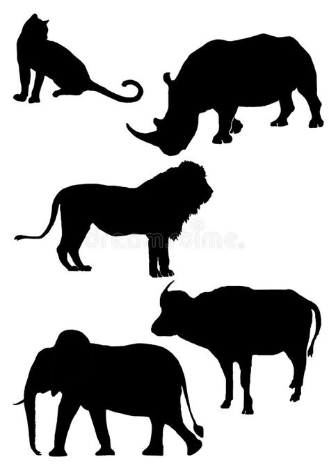 Big five Africa silhouette. African's big five in silhouette. The phrase Big Fiv , #ad, #African, #big, #silhouette, #Big, #Africa #ad Big 5 Silhouette, Africa Silhouette, Africa Drawing, African Rhino, Africa Craft, Metal Gates Design, Wand Tattoo, African Buffalo, Kids Silhouette