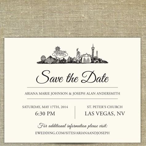 Vegas Save The Date, Destination Save The Date, Wedding Sketch, Las Vegas Skyline, Grecian Wedding, Wedding Las Vegas, Vegas Skyline, Skyline Wedding, Marrying My Best Friend