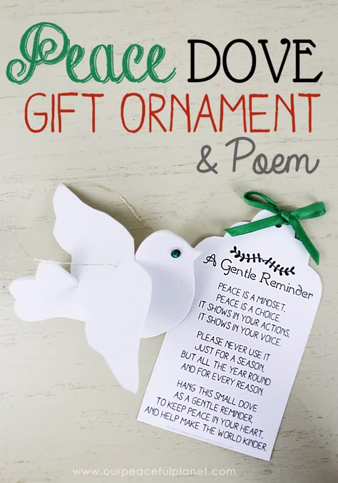 This peace dove is not just meant for Christmas but to be used as a year round reminder. Use the free pattern and printable poem for a unique gift.