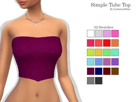 Sims 4 Cc Tube Top, Sims 4 Tube Top, Cc Top, Anna Dress, Anna Frozen, Sims Community, Strapless Tops, Rose Dress, Sims 4 Cc