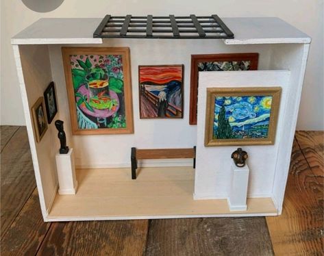 Mini Museum, Diorama Room, 3d Art Gallery, Modern Art Museum, Miniature Diorama, Matchbox Art, Art Exhibit, Gcse Art, Miniature Crafts