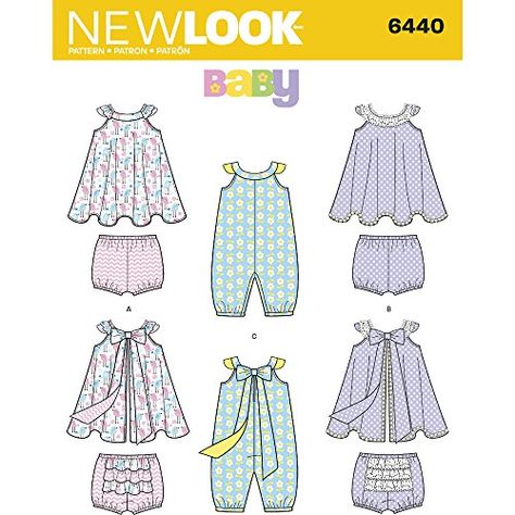 Baby Romper Sewing Pattern, Sundress Sewing Patterns, Toddler Sewing Patterns, Romper Sewing Pattern, Baby Romper Pattern, New Look Patterns, Baby Overall, Pattern Romper, Romper Pattern