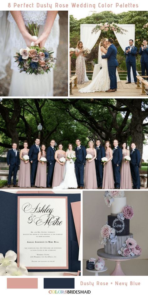 Dusty Rose Wedding Color Palettes, September Wedding Colors, Dusty Rose Wedding Colors, Wedding Color Palette Summer, Wedding Color Palettes, Wedding Ceremony Ideas, Mauve Wedding, Rose Bridesmaid Dresses, Dusty Rose Wedding