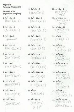 Factoring Trinomials Worksheet Answers Luxury Factoring General Trinomials Polynomials Worksheet, Factoring Trinomials, Factoring Quadratics, Factoring Polynomials, Solving Quadratic Equations, Teaching Algebra, Learning Mathematics, Algebraic Expressions, Algebra Worksheets