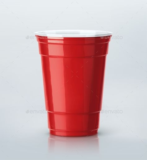 Isolated red party cup. Illustration contains transparency and blending effects, eps 10 200s Party, Red Cup Party, Red Objects, Red Plastic Cups, Cup Illustration, Composition Drawing, Red Solo Cup, Ball Ideas, Red Cup