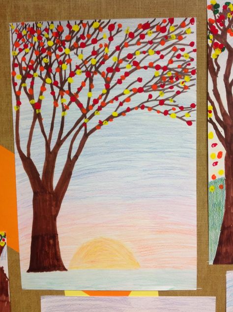 Pointilism Art, Art Docent, Fall Art Projects, 6th Grade Art, Library Activities, Fall Art, Middle School Art, Grade 5, Windy Day