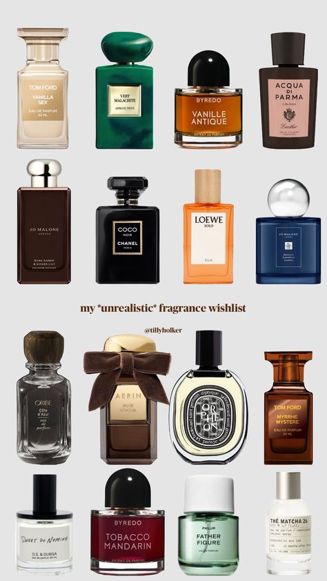 @tillyholker on IG - my ultimate but unrealistic luxury and niche fragrance wishlist ideas for Christmas. #luxuryfragrances #fragrances #perfumes #fragrancewishlist #perfume #wishlist2024 #nichefragrance Niche Fragrances For Women, Best Niche Perfumes, Niche Perfume Collection, Niche Fragrances, I Smell Good, Good Scents, Ginger Lily, Rainy Day Outfits, Persian Calligraphy Art