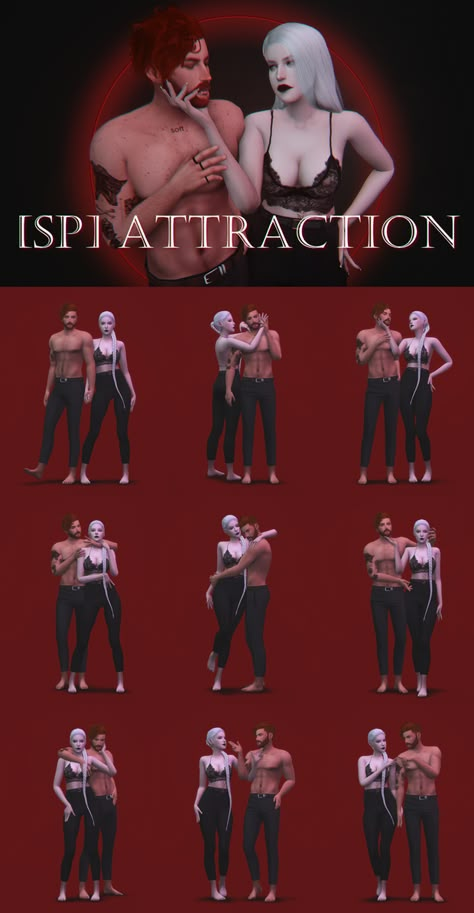 [SP]Attraction | sciophobis on Patreon Couple Poses Ts4, Sims 4 Poses Woohoo, Sims 4 Photography, Sims 4 Couple Poses, Sims Poses, Sims 4 Stories, Ts4 Poses, Sims Stories, Sims 4 Patreon