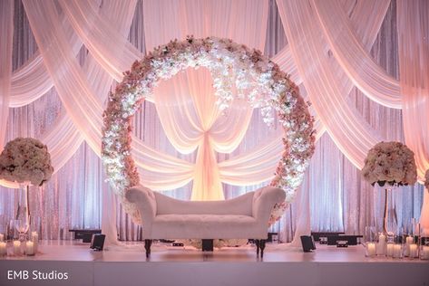 Backdrop Ideas Wedding Receptions, Jaimal Stage Decoration, Reception Backdrop Ideas Indian, Indian Reception Ideas, Wedding Stage Decorations Backdrop, Reception Hall Decorations, Wedding Stage Ideas, Wedding Draping Backdrop, Wedding Reception Stage