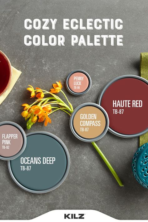 Modern Boho Paint Colors, Boho Paint Colors, Eclectic Color Palette, Colors For Home, Exterior Color Schemes, Brand Color Palette, Pallet Painting, Interior Paint Colors, Paint Colors For Home