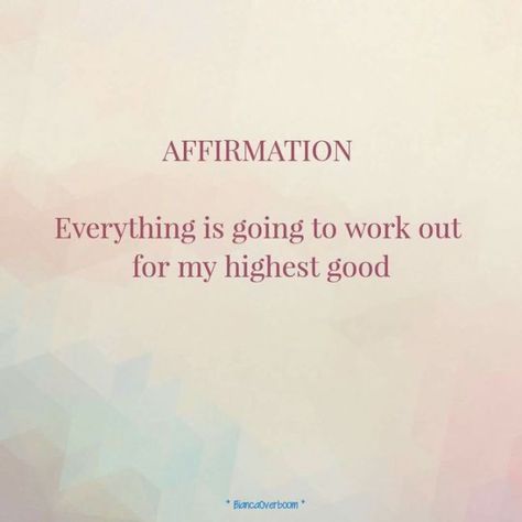 #AFFIRMATION Everything is going to work out for my #highest good. Birthing Affirmations, Money Worries, Archangel Metatron, Highest Good, Transcendental Meditation, Healing Affirmations, Daily Positive Affirmations, Morning Affirmations, Manifestation Board