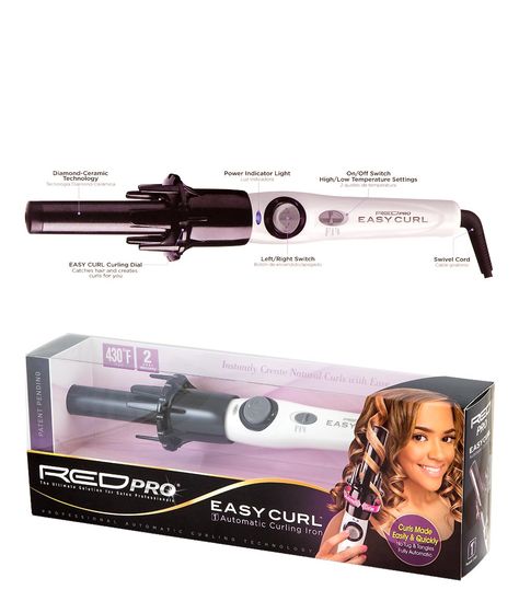 RED PRO EASY CURL AUTOMATIC CURLING IRON 1" #CIA01 Key features Quick & Easy No Tug & Tangles Fully Automatic Auto Shut Off Diamond Ceramic Coating 430 F Max Easy Curls, Automatic Curling Iron, Ceramic Coating, Curling Iron, Styling Tools, Hair Tools, Key, Hair Styles, Red