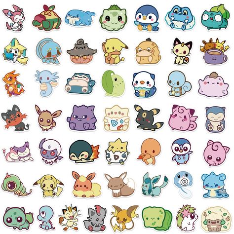 Smarter Shopping, Better Living! Aliexpress.com Cute Animal Kawaii, Chibi Pokemon, Kawaii Pokemon, Pokemon Stickers, Stickers Kawaii, Funny Decals, Pokemon Coloring, Kawaii Chibi, Pokemon Drawings