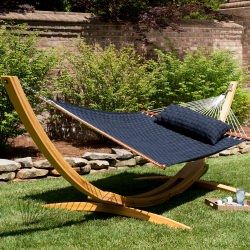 Soft Weave Hammock - Navy Backyard Hammock, Relaxing Backyard, Hammock Stands, Outdoor Hammock, Hammock Stand, Backyard Retreat, Hammock Camping, Outdoor Rooms, Outdoor Life