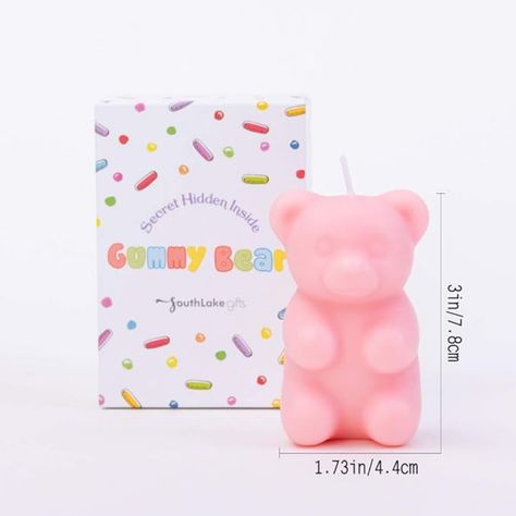 Gummy Bear Scented Candle Healing Abilities, Bear Candle, Sweet Like Candy, Aesthetic Candles, Precious Moments Figurines, Candle Aesthetic, Types Of Crystals, Pink Candles, Festival Celebration