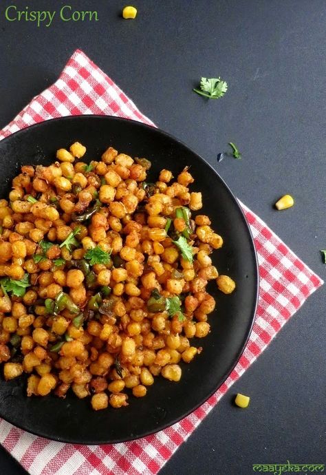 crispy corn Crispy Corn Recipe, Crispy Corn, Fried Corn, Chaat Recipe, Corn Recipes, Indian Street Food, Indian Snacks, Foodie Recipes, Iftar