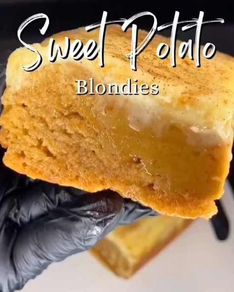 Sweet Potato Brownie Recipes, Sweet Potato Cheesecake Bars, Sweet Potato Cheesecake Brownies, Sweet Potato Cheesecake Blondie, Pumpkin Cheesecake Blondies, Blonde Bars Blondie Brownies, Sweet Potato Blondies, Sweet Potato Bars, Blondie Brownies Applebees