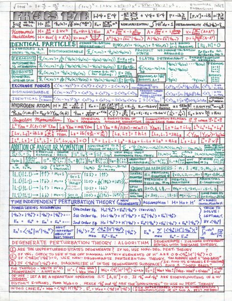 Andy's Notes Quantum Mechanics II p 1 Quantum Physics Equations, Mechanics Notes, Physics Equations, Mathematical Logic, Learn Physics, Basic Physics, Physics Formulas, Physics Notes, Teaching Chemistry